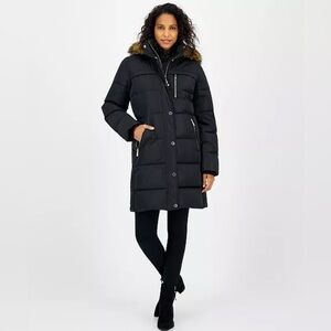 Michael Kors Women's Faux-Fur-Trim Hooded Puffer Coat